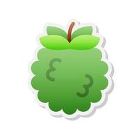 vla appel sticker pictogram, vector illustratie.