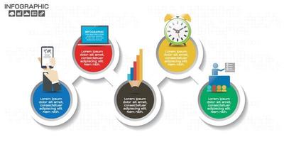 zakelijke infographic tijdlijn sjabloon kleurrijke stappen, processen, onderdelen, opties. vectorillustratie. vector