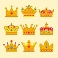 set van koningskroon logo vector