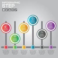 tijdlijn infographics ontwerpsjabloon met 6 opties, procesdiagram vector