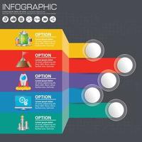 bedrijfsconcept met 5 opties, onderdelen, stappen of processen. kan worden gebruikt voor werkstroomlay-out, diagram, nummeropties, webdesign. vector