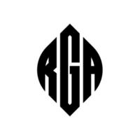 rga cirkel letter logo ontwerp met cirkel en ellipsvorm. rga ellipsletters met typografische stijl. de drie initialen vormen een cirkellogo. rga cirkel embleem abstracte monogram brief mark vector. vector