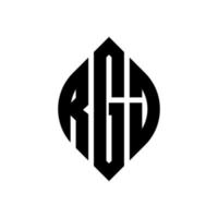 rgj cirkel letter logo ontwerp met cirkel en ellipsvorm. rgj ellipsletters met typografische stijl. de drie initialen vormen een cirkellogo. rgj cirkel embleem abstracte monogram brief mark vector. vector