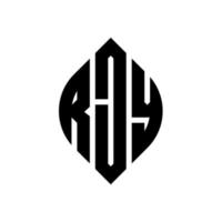 rjy cirkel letter logo ontwerp met cirkel en ellipsvorm. rjy ellipsletters met typografische stijl. de drie initialen vormen een cirkellogo. rjy cirkel embleem abstracte monogram brief mark vector. vector