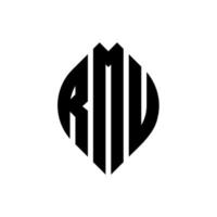 rmu cirkel letter logo ontwerp met cirkel en ellipsvorm. rmu-ellipsletters met typografische stijl. de drie initialen vormen een cirkellogo. rmu cirkel embleem abstracte monogram brief mark vector. vector