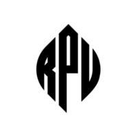 rpu cirkel letter logo ontwerp met cirkel en ellipsvorm. rpu ellipsletters met typografische stijl. de drie initialen vormen een cirkellogo. rpu cirkel embleem abstracte monogram brief mark vector. vector