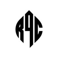 rqc cirkel letter logo ontwerp met cirkel en ellipsvorm. rqc ellipsletters met typografische stijl. de drie initialen vormen een cirkellogo. rqc cirkel embleem abstracte monogram brief mark vector. vector