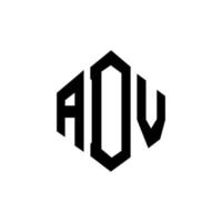 adv letter logo-ontwerp met veelhoekvorm. adv veelhoek en kubusvorm logo-ontwerp. adv zeshoek vector logo sjabloon witte en zwarte kleuren. adv-monogram, bedrijfs- en onroerendgoedlogo.