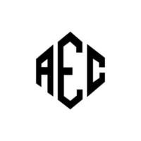 aec letter logo-ontwerp met veelhoekvorm. aec veelhoek en kubusvorm logo-ontwerp. aec zeshoek vector logo sjabloon witte en zwarte kleuren. aec monogram, business en onroerend goed logo.
