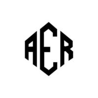 aer letter logo-ontwerp met veelhoekvorm. aer veelhoek en kubusvorm logo-ontwerp. aer zeshoek vector logo sjabloon witte en zwarte kleuren. aer monogram, business en onroerend goed logo.