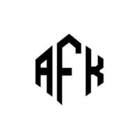 afk letter logo-ontwerp met veelhoekvorm. afk veelhoek en kubusvorm logo-ontwerp. afk zeshoek vector logo sjabloon witte en zwarte kleuren. afk monogram, bedrijfs- en onroerend goed logo.