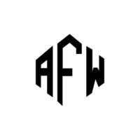 afw letter logo-ontwerp met veelhoekvorm. afw veelhoek en kubusvorm logo-ontwerp. afw zeshoek vector logo sjabloon witte en zwarte kleuren. afw monogram, bedrijfs- en onroerend goed logo.