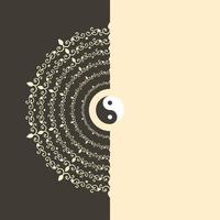 yin yang karma achtergrond abstracte mandala stijl illustratie voor banners en poster vector