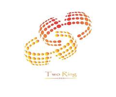 twee ringen vector logo ontwerpsjabloon