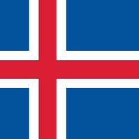 vlag van ijsland, officiële kleuren. vectorillustratie. vector