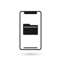 mobiele telefoon plat ontwerp icoon met bestandssymbool vector