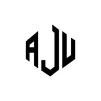 aju letter logo-ontwerp met veelhoekvorm. aju veelhoek en kubusvorm logo-ontwerp. aju zeshoek vector logo sjabloon witte en zwarte kleuren. aju monogram, business en onroerend goed logo.