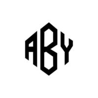 aby letter logo-ontwerp met veelhoekvorm. aby veelhoek en kubusvorm logo-ontwerp. aby zeshoek vector logo sjabloon witte en zwarte kleuren. aby monogram, business en onroerend goed logo.