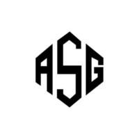 asg letter logo-ontwerp met veelhoekvorm. asg veelhoek en kubusvorm logo-ontwerp. asg zeshoek vector logo sjabloon witte en zwarte kleuren. asg-monogram, bedrijfs- en onroerendgoedlogo.