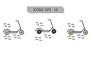 scooter pictogrammen symbool vector-elementen voor infographic web vector