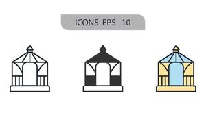 tuinhuisje pictogrammen symbool vectorelementen voor infographic web vector