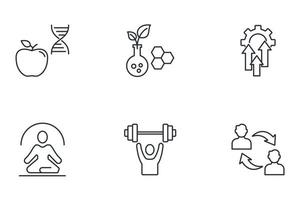 biohacking pictogrammen instellen. biohacking pack symbool vectorelementen voor infographic web vector