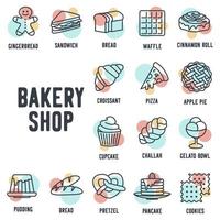 bakkerij winkel set pictogram symbool sjabloon voor grafisch en webdesign collectie logo vector illustratie