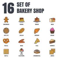 bakkerij winkel set pictogram symbool sjabloon voor grafisch en webdesign collectie logo vector illustratie