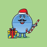 leuke cartoon pil medicijn kerstman snoepgoed vector