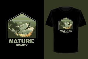 natuur schoonheid retro vintage t-shirt ontwerp vector