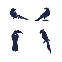 vogels en zwaluw duif logo ontwerp en vector dierenvleugels en vliegende vogel