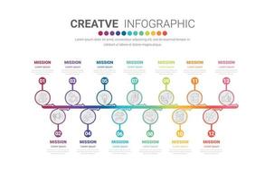 infographic met nummer 13 optie vector