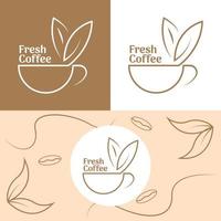 verse koffie logo ontwerp, vectorillustratie vector