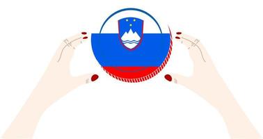 slovenië vector hand getekende vlag, euro