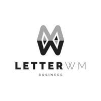 beginletter wm pictogram logo ontwerp inspiratie vector