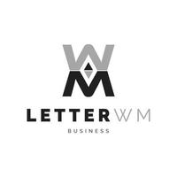 beginletter wm pictogram logo ontwerp inspiratie vector