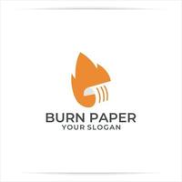 brand papier logo ontwerp vector, brandend document vector