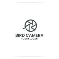 logo ontwerp vogel foto, camera, fotografie, dieren wilde vector. voor buitenactiviteiten vector