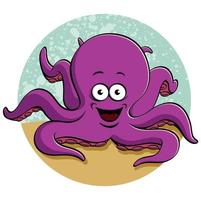 grappige octopus met achtergrondillustratievector vector