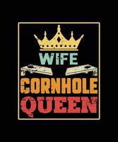 vrouw cornhole koningin. cornhole vintage t-shirtontwerp. vector