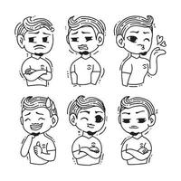 emoticon expressie illustratie man set vector