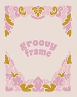 groovy frame bloemen vector