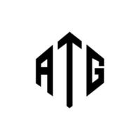 atg letter logo-ontwerp met veelhoekvorm. atg logo-ontwerp met veelhoek en kubusvorm. atg zeshoek vector logo sjabloon witte en zwarte kleuren. atg-monogram, bedrijfs- en onroerendgoedlogo.