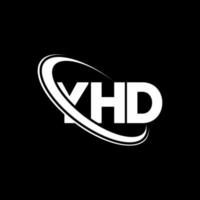 yhd-logo. yhd brief. yhd brief logo ontwerp. initialen yhd-logo gekoppeld aan cirkel en monogram-logo in hoofdletters. yhd typografie voor technologie, zaken en onroerend goed merk. vector