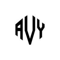 avy letter logo-ontwerp met veelhoekvorm. avy veelhoek en kubusvorm logo-ontwerp. avy zeshoek vector logo sjabloon witte en zwarte kleuren. avy monogram, business en onroerend goed logo.