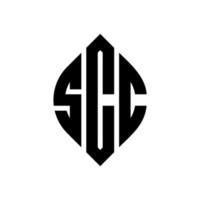 scc cirkel letter logo ontwerp met cirkel en ellipsvorm. scc ellipsletters met typografische stijl. de drie initialen vormen een cirkellogo. scc cirkel embleem abstracte monogram brief mark vector. vector