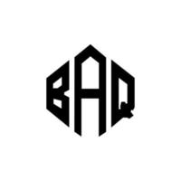 baq letter logo-ontwerp met veelhoekvorm. baq veelhoek en kubusvorm logo-ontwerp. baq zeshoek vector logo sjabloon witte en zwarte kleuren. baq monogram, business en onroerend goed logo.