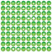 100 vergaderpictogrammen instellen groene cirkel vector