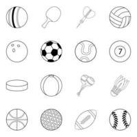 sport ballen pictogrammenset overzicht vector