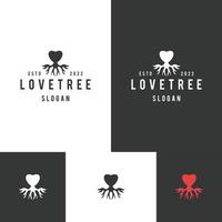 liefde boom logo pictogram ontwerp sjabloon vectorillustratie vector